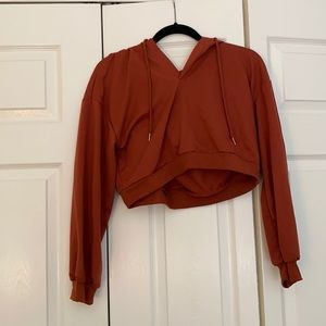 Dark Orange Cropped Sweatshirt
